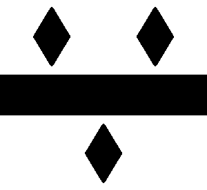 Arms Image: Argent, a fess sable between three lozenges of the same